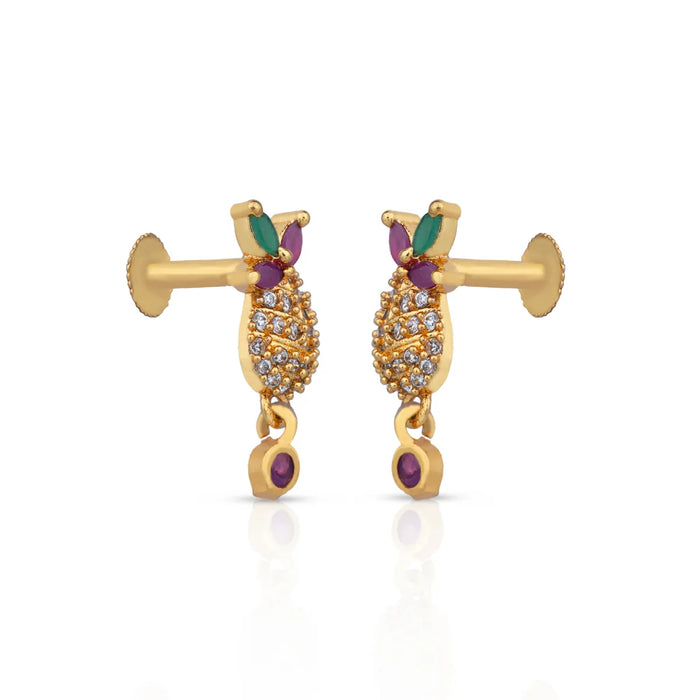 Earrings | Stone Stud Earrings /Stone Ear Studs / Daily wear Kammal / Stone Jewellery for Women - Ethnic Wear Accessories