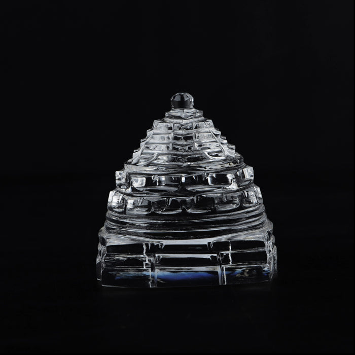 Meru Shree Yantra - 2.5 x 1.75 Inches | Sphatik Shree Yantra/ Shri Yantra for Pooja/ 85 Gms Approx - Maha Meru & Yantra