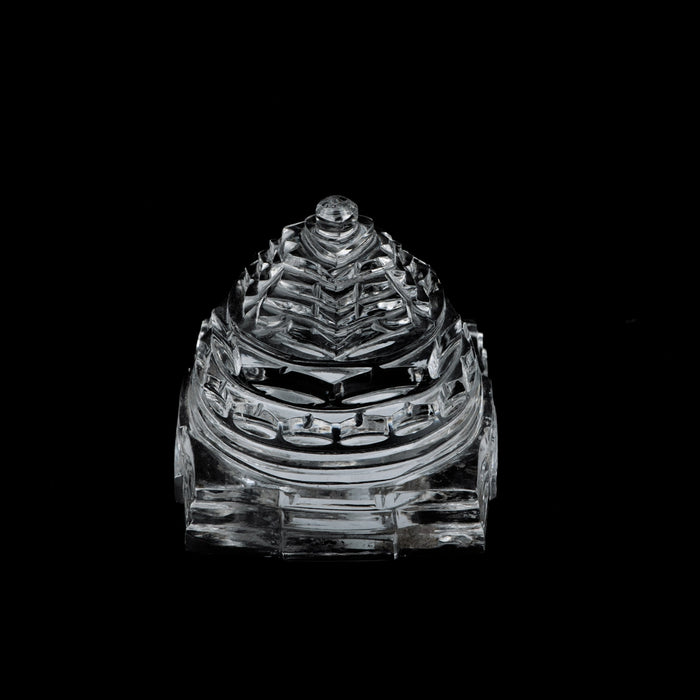 Meru Shree Yantra - 2.5 x 1.75 Inches | Sphatik Shree Yantra/ Shri Yantra for Pooja/ 85 Gms Approx - Maha Meru & Yantra