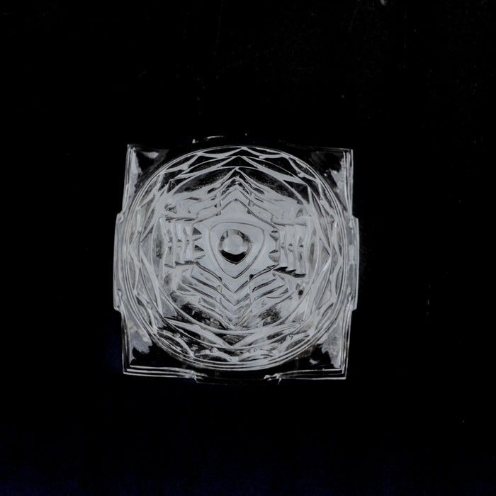 Meru Shree Yantra - 2.5 x 1.75 Inches | Sphatik Shree Yantra/ Shri Yantra for Pooja/ 85 Gms Approx - Maha Meru & Yantra