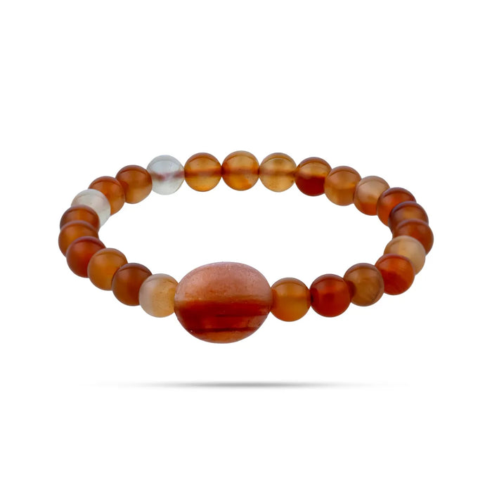 Red Carnelian Bracelet - 2.5 inches | Semi precious Bracelet/ Beaded Bracelet Men & Women - Bracelet
