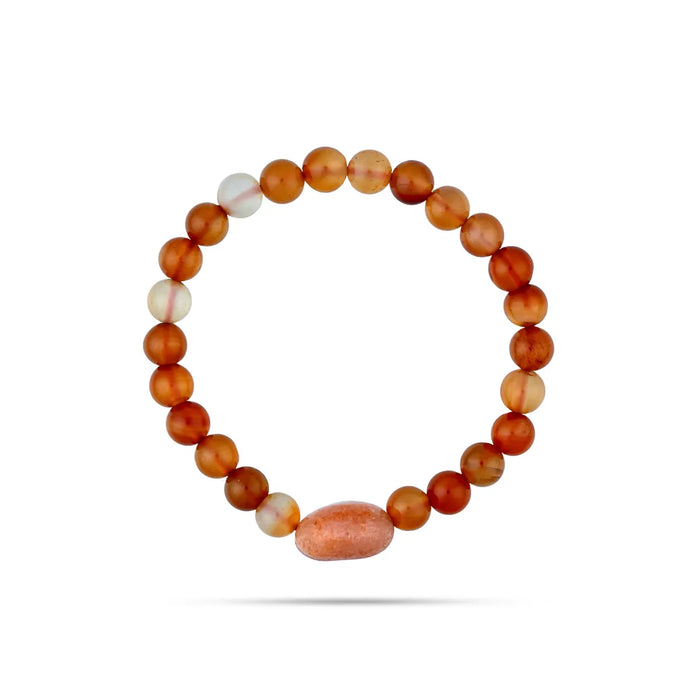 Red Carnelian Bracelet - 2.5 inches | Semi precious Bracelet/ Beaded Bracelet Men & Women - Bracelet