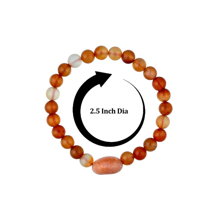 Red Carnelian Bracelet - 2.5 inches | Semi precious Bracelet/ Beaded Bracelet Men & Women - Bracelet