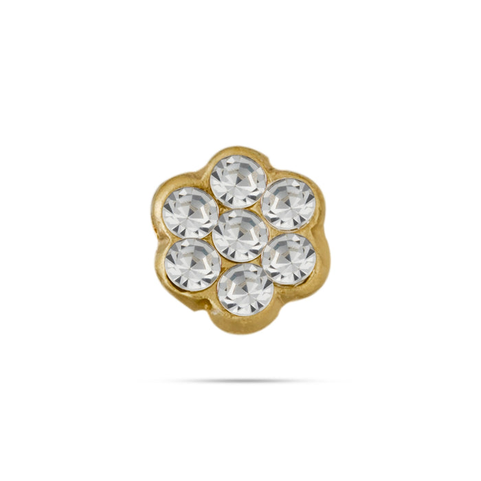 Stone Pottu - 0.5 Inch | Goddess Bindi/ Amman Pottu for Deity/ Assorted Colour & Design - Head & Face Accessories