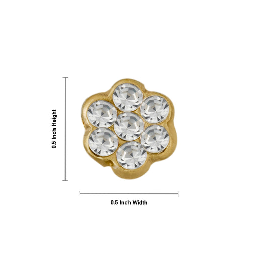 Stone Pottu - 0.5 Inch | Goddess Bindi/ Amman Pottu for Deity/ Assorted Colour & Design - Head & Face Accessories