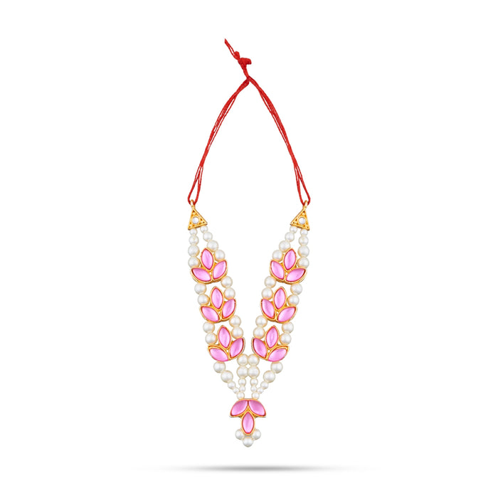 Pearl Necklace - 4 Inches | Moti & Stone Jewellery/ Stone Necklace/ Artificial Jewelry For Deity - Neck & Body Accessories