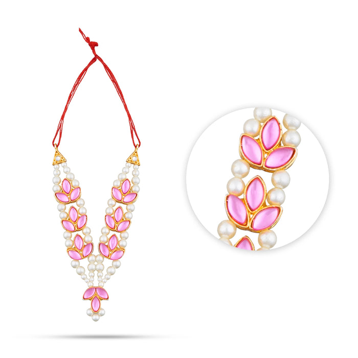 Pearl Necklace - 4 Inches | Moti & Stone Jewellery/ Stone Necklace/ Artificial Jewelry For Deity - Neck & Body Accessories