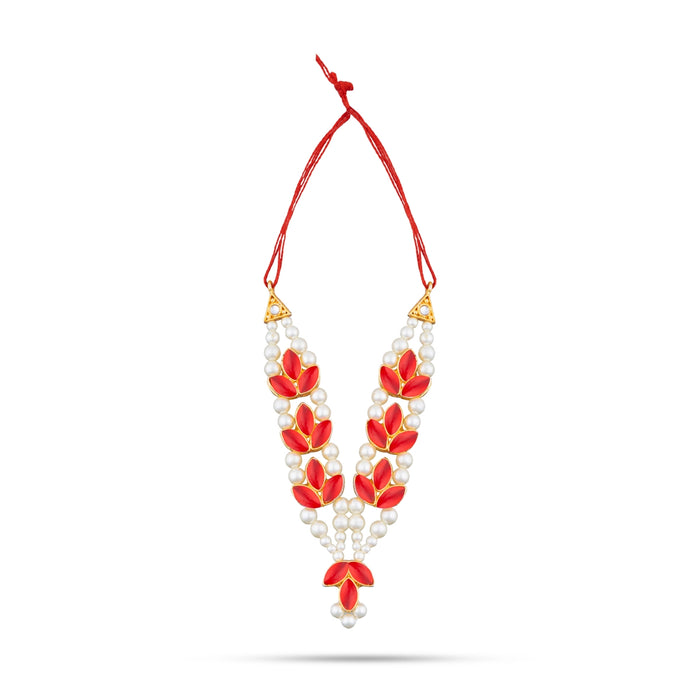 Pearl Necklace - 4 Inches | Moti & Stone Jewellery/ Stone Necklace/ Artificial Jewelry For Deity - Neck & Body Accessories