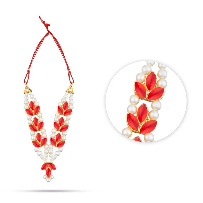 Pearl Necklace - 4 Inches | Moti & Stone Jewellery/ Stone Necklace/ Artificial Jewelry For Deity - Neck & Body Accessories