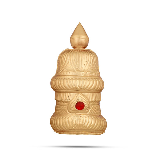 Half Kireedam - 6 x 4 Inches | Gold Polish Kiridam/ Mukut for Deity Decor/ 190 Gms Approx - Head & Face Accessories