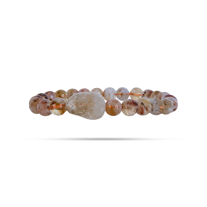 Citrine Bracelet - 2.5 Inches | Citrine Hand Band / Wrist Band With Middle Tumbled Bead/ Bracelet for Men & Women