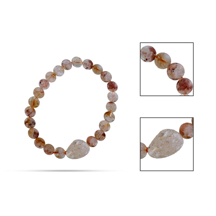 Citrine Bracelet - 2.5 Inches | Citrine Hand Band / Wrist Band With Middle Tumbled Bead/ Bracelet for Men & Women
