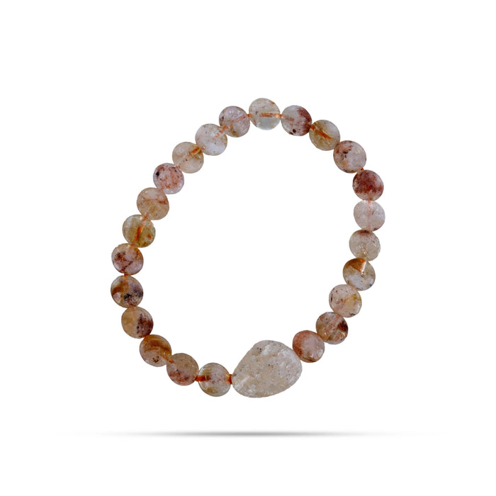 Citrine Bracelet - 2.5 Inches | Citrine Hand Band / Wrist Band With Middle Tumbled Bead/ Bracelet for Men & Women