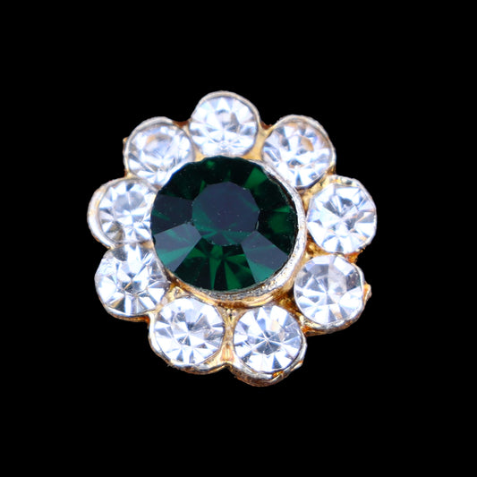 Stone Pottu - 0.5 Inch | Goddess Bindi/ Amman Pottu for Deity/ Assorted Colour & Design - Head & Face Accessories