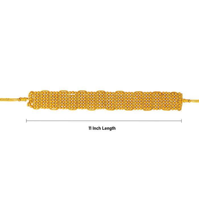 Hip Belt - 11 Inches | 6 Line Hip Jewellery/ Golden Beads Waist Belt/ Artificial Jewelry For Deity Decoration