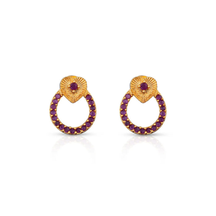 Earrings | Stone Stud Earrings /Stone Ear Studs / Daily wear Kammal / Stone Jewellery for Women - Ethnic Wear Accessories