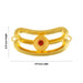 Vibuthi Pattai - 0.75 x 1.75 Inches | Gold Polish & Single Red Colour Stone Tripundra Tilak for Deity - Head & Face Accessories