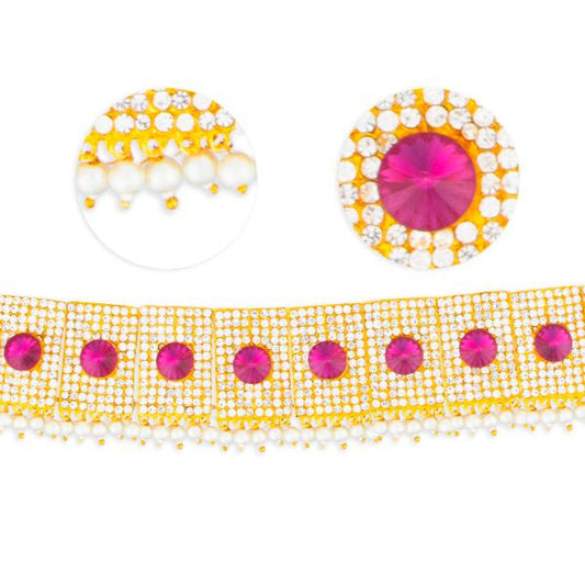 Stone Hip Belt - 15.5 Inch | Ottiyanam/ Waist Belt/ Stone Belt for Deity - Waist & Leg Accessories