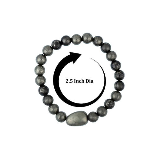 Pyrite Bracelet - 2.5 inches | Semi Precious Bracelet/ Beaded Bracelet for Men & Women - Bracelet
