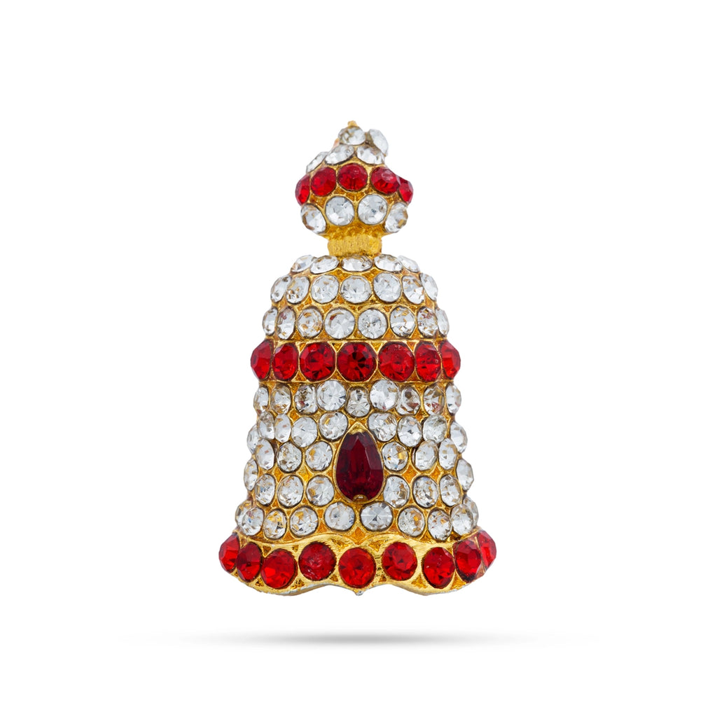 Stone Kireetam - 1 x 0.75 Inches | Half Crown/ Kiritam/ Mukut/ Stone Jewellery for Deity