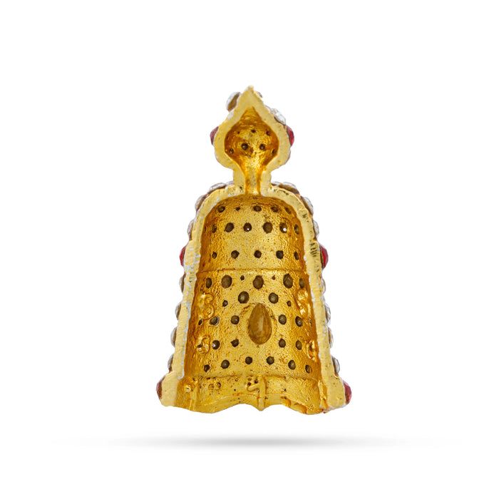 Stone Kireetam - 1 x 0.75 Inches | Half Crown/ Kiritam/ Mukut/ Stone Jewellery for Deity