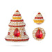 Stone Kireedam - 2.5 x 1.5 Inches | Full Mukut/ Multicolour Stone Kiritam/ Crown for Deity - Head & Face Accessories
