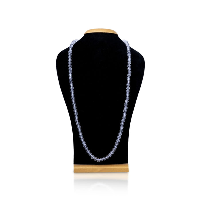 Sphatik Mala With Thread Knot - 23 Inches | 10 mm / 108 Beads Crystal Mala/ Padiga Malai For Meditation - Sphatik Mala, Pendant, Bracelet