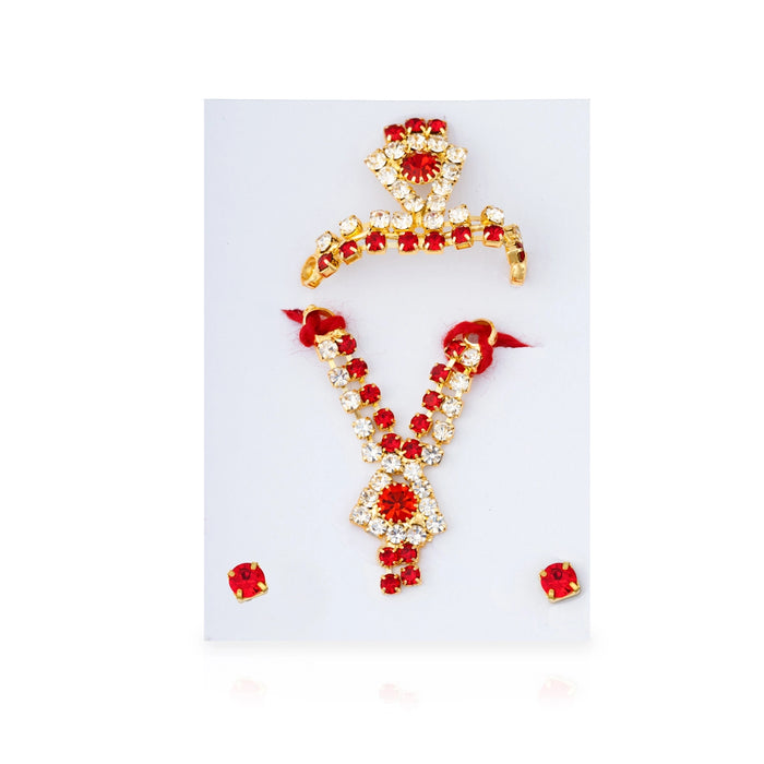 Mala Mukut Set | Stone Jewellery Set/ Crown, Mala & Earrings for Deity Alangaram
