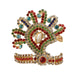 Stone Kireedam - 1.8 x 1.8 Inches | Crown/ Mukut/ Multicolour Stone/ Jewellery for Deity - Head & Face Accessories