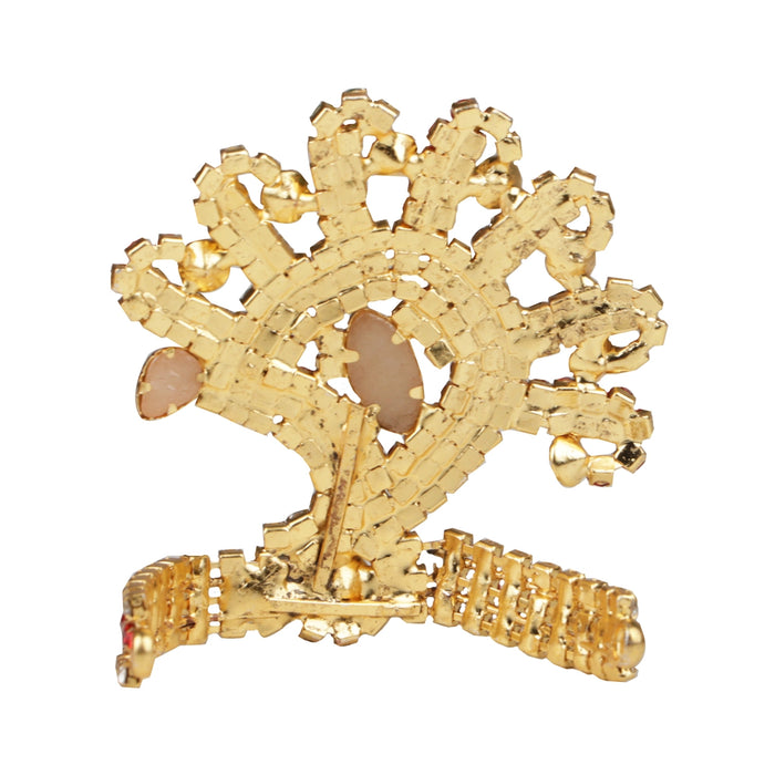 Stone Kireedam - 1.8 x 1.8 Inches | Crown/ Mukut/ Multicolour Stone/ Jewellery for Deity - Head & Face Accessories