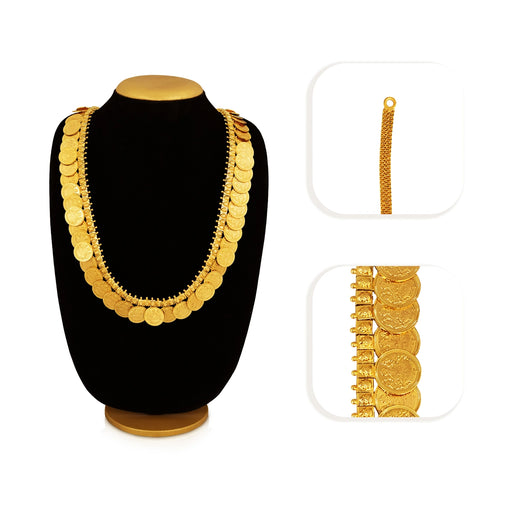 Kasumala Haram - 30 Inches | Gold Polish Kaasumala/ Kasumalai/ Artificial Jewelry For Deity & Traditional Wear - Neck & Body Accessories