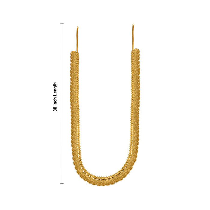 Kasumala Haram - 30 Inches | Gold Polish Kaasumala/ Kasumalai/ Artificial Jewelry For Deity & Traditional Wear - Neck & Body Accessories