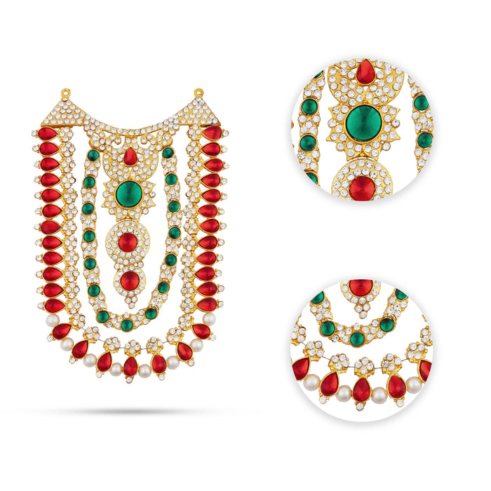 Stone Necklace - 6 Inches | Stone Jewellery for Deity Decor - Neck & Body Accessories