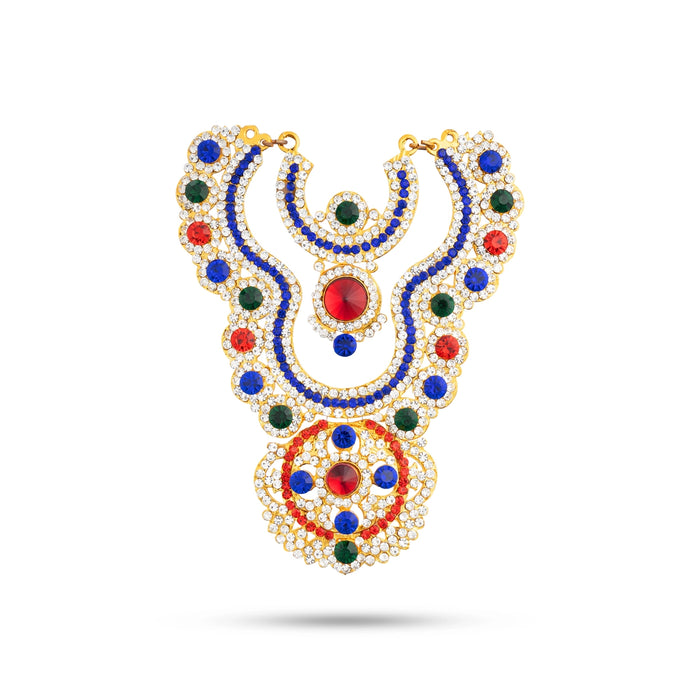 Stone Necklace - 6 Inches | Multicolour Stone Haram/ 2 Line Jewellery for Deity - Neck & Body Accessories