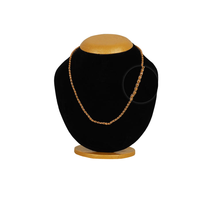 Gold Plated Chain - Plain | Artificial Gold Chain/ Jewellery for Men and Women - Neck & Body Accessories