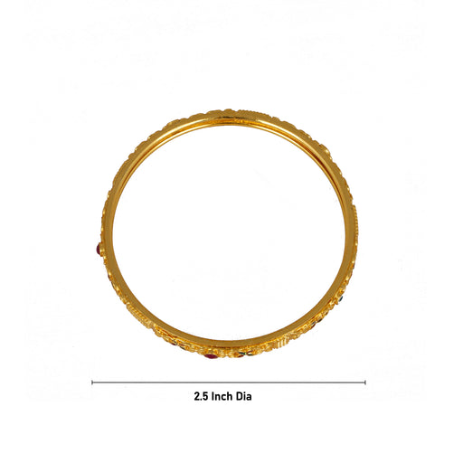 Bangle Set - 2.5 Inches Stone | Metal Bangle Set/ Gold Polish Jewellery for Women - Neck & Body Accessories
