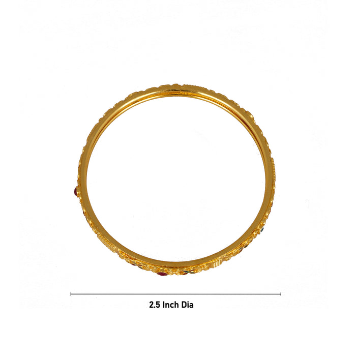Bangle Set - 2.5 Inches Stone | Metal Bangle Set/ Gold Polish Jewellery for Women - Neck & Body Accessories