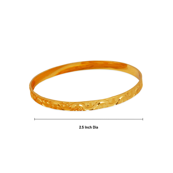 Bangle Set - 2.5 Inches Curved | Metal Bangle Set/ Gold Polish Jewellery for Women - Neck & Body Accessories