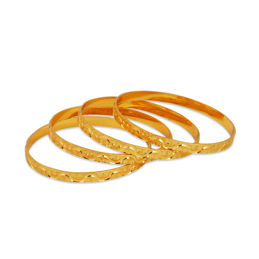 Bangle Set - 2.5 Inches Curved | Metal Bangle Set/ Gold Polish Jewellery for Women - Neck & Body Accessories