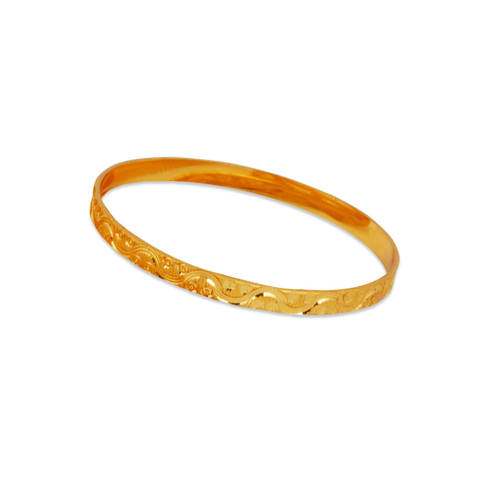 Bangle Set - 2.5 Inches Curved | Metal Bangle Set/ Gold Polish Jewellery for Women - Neck & Body Accessories