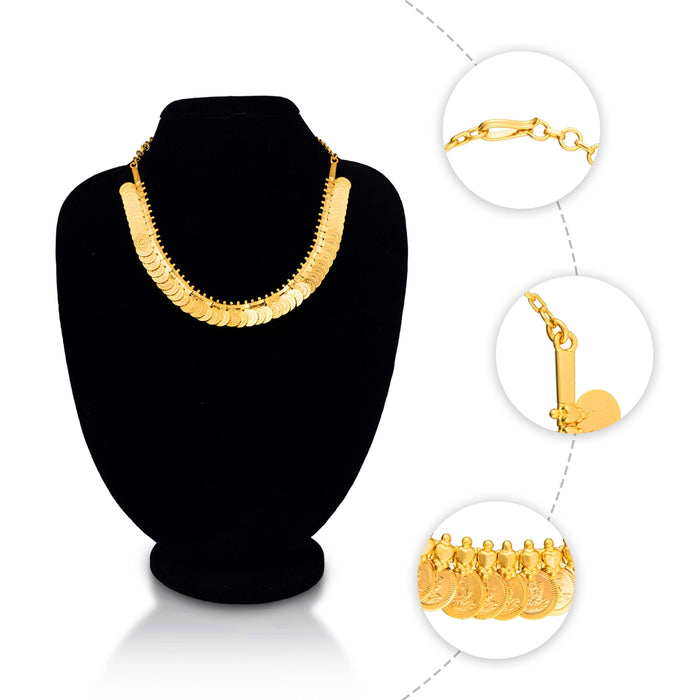Kaasumala Necklace - 5 X 5 Inches | Gold Polish Jewellery/ Artificial Jewelry/ Kasumalai For Women - Ethnic Wear Accessories