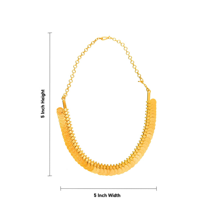 Kaasumala Necklace - 5 X 5 Inches | Gold Polish Jewellery/ Artificial Jewelry/ Kasumalai For Women - Ethnic Wear Accessories