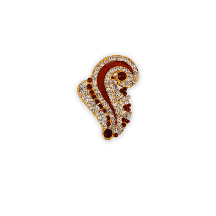 Stone Earring - 2.5 Inches | Stone Ear Studs/ Karnapathiram/ Multicolour Stone Jewellery for Deity