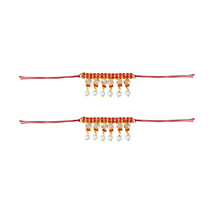 Anklet Pair - 2 Inches | Multicolour Stone Kolusu/ Payal Jewellery/ Artificial Jewellery For Deity Decor