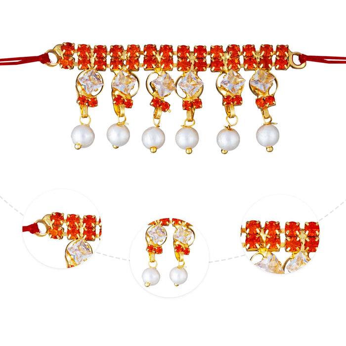 Anklet Pair - 2 Inches | Multicolour Stone Kolusu/ Payal Jewellery/ Artificial Jewellery For Deity Decor