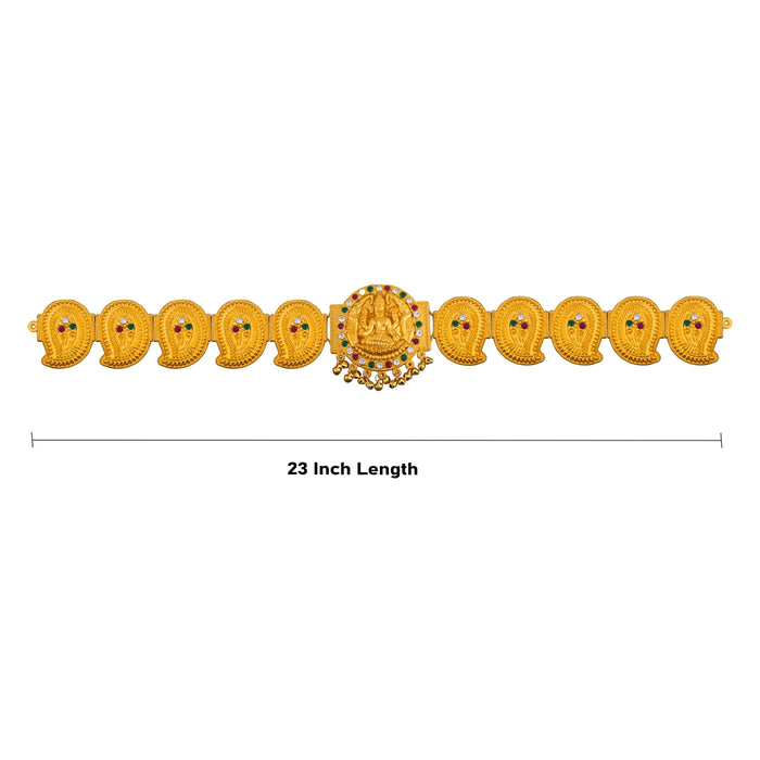 Mango Hip Belt - 23 Inches | Multicolour Stone Waist Belt/ Stone Jewellery/ Artificial Jewelry for Deity - Waist & Leg Accessories