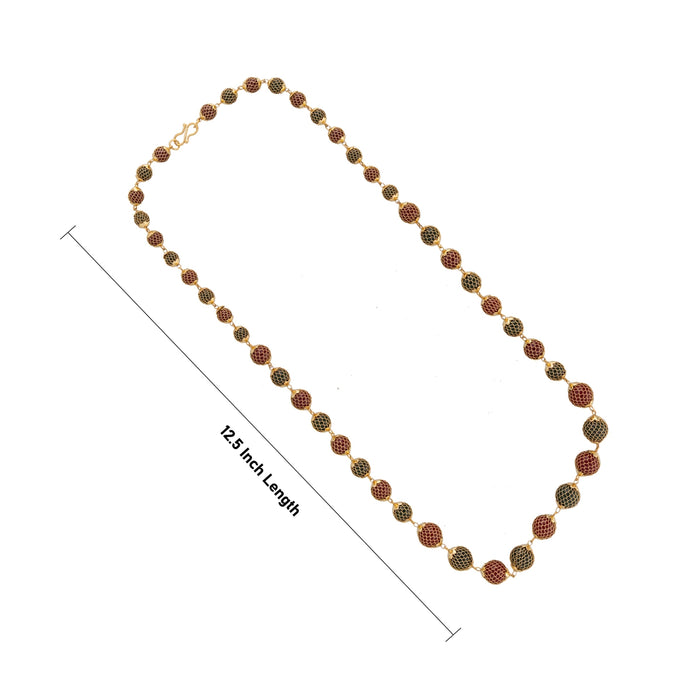 Moti Beads Mala - 12.5 Inches | Multicoloured Beads Mala / Gold Polish Jewellery for Women - Ethnic Wear Accessories