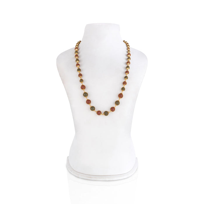 Moti Beads Mala - 12.5 Inches | Multicoloured Beads Mala / Gold Polish Jewellery for Women - Ethnic Wear Accessories