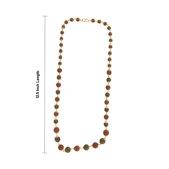 Moti Beads Mala - 12.5 Inches | Multicoloured Beads Mala / Gold Polish Jewellery for Women - Ethnic Wear Accessories