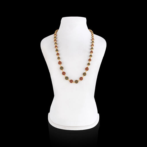 Moti Beads Mala - 12.5 Inches | Multicoloured Beads Mala / Gold Polish Jewellery for Women - Ethnic Wear Accessories